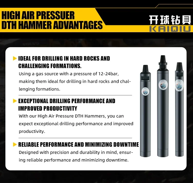

Fast Penetration High Air Pressure Drilling Tool Water Well Drilling Hard Rock Drilling DHD340 DHD350 DHD360 DTH Hammer