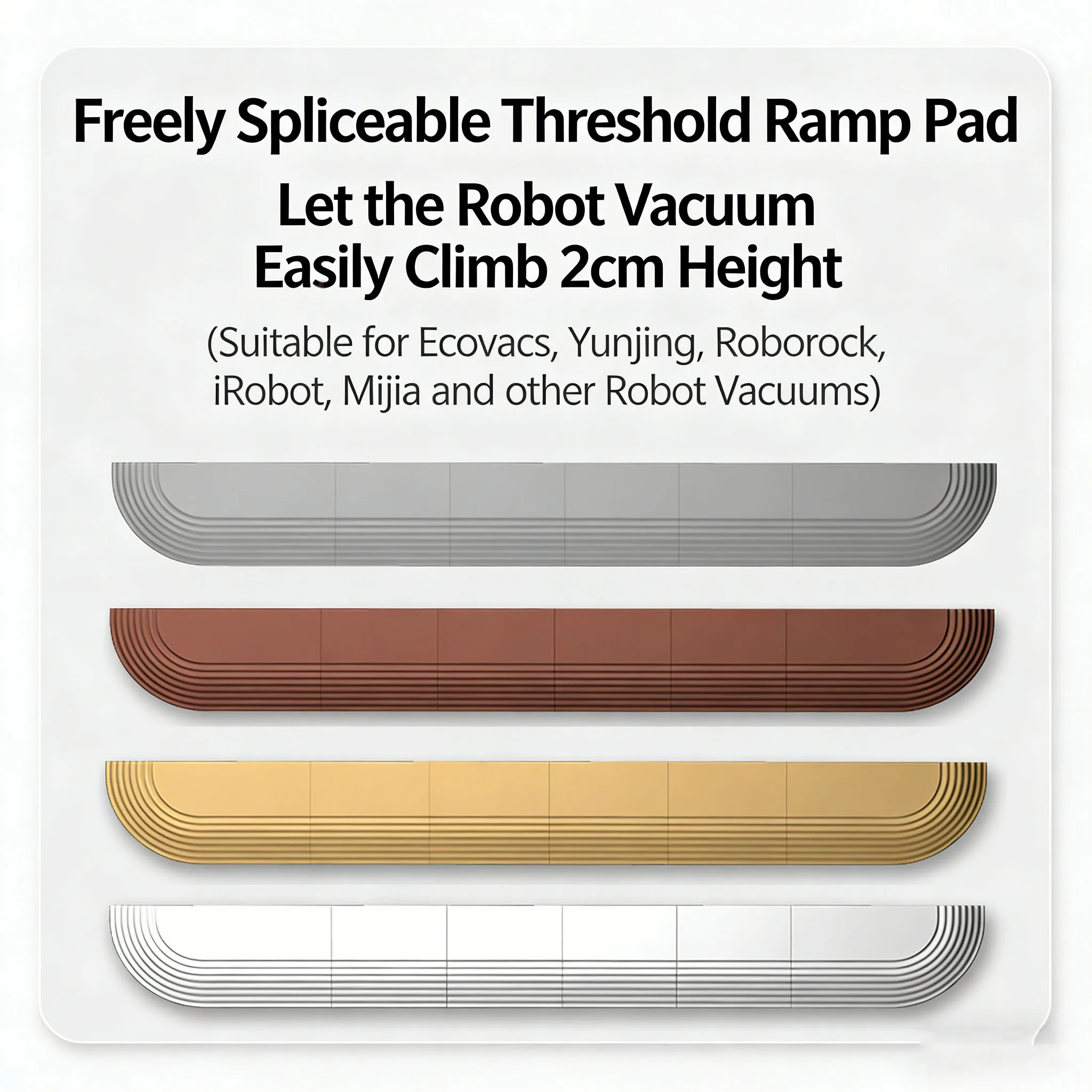 適応型滑り止めドアステップスロープキット-インテリジェントロボット掃除機用-軽量tpeスロープ-roborock-irobot対応