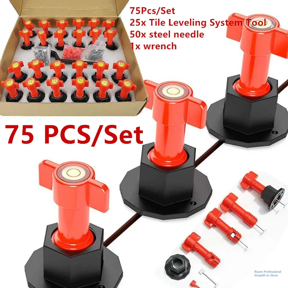 

75pcs/Set Flat Ceramic Level Wedges Tile Spacers Locator Spacers Plier for Flooring Wall Clamp Tile Spacer Leveling System Tool