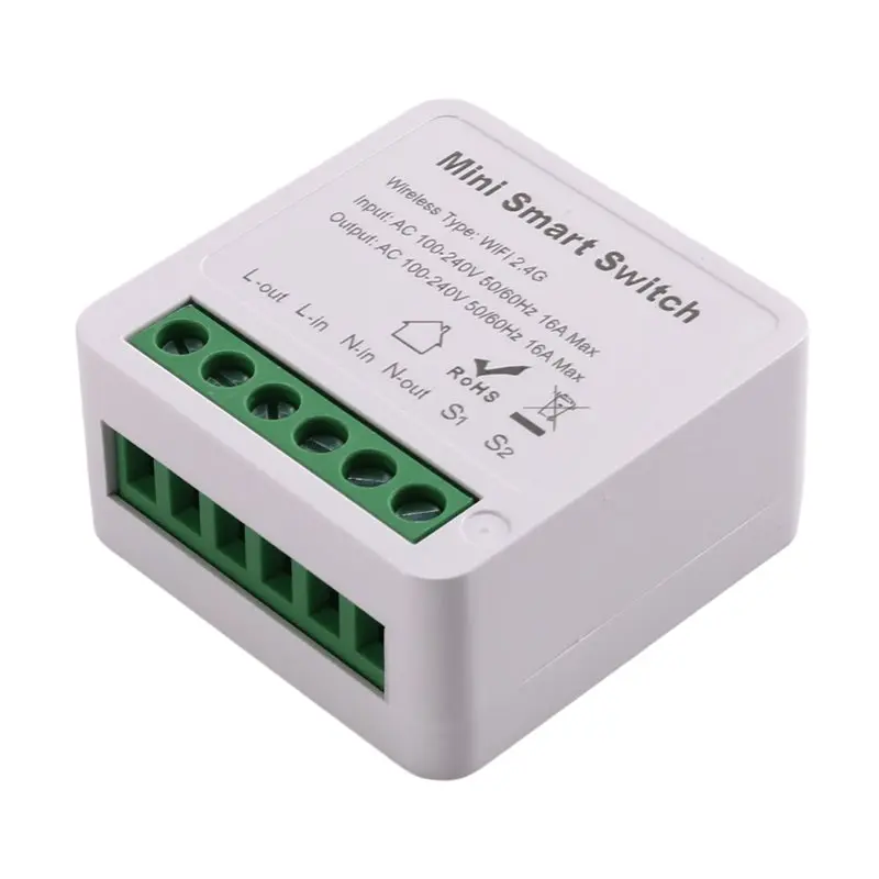 

【CYBER MONDAY】Tuya Wifi Smart Switch Module 16A Mini DIY 2-Way Control Relay Switch Works APP Remote Voice For Alexa Google Brea