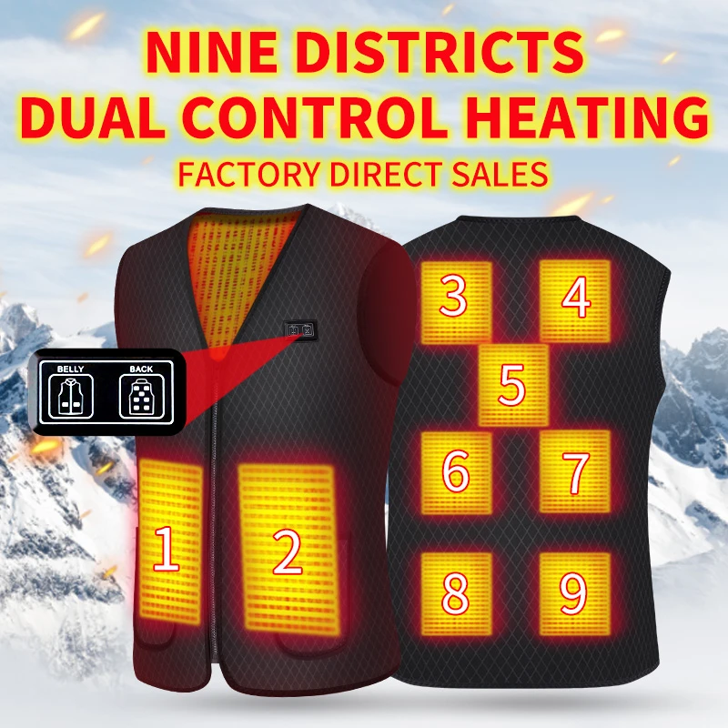 Zone 9 intelligent heating vest outdoor ski hike men and women heating constant temperature clothing