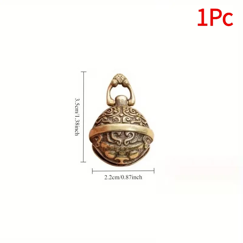 1Pc Retro Alloy Bell Car Keychain Pendant, Gluttonous Wind Chime Handmade Key Ring, Creative Small Gift For Men And Women.