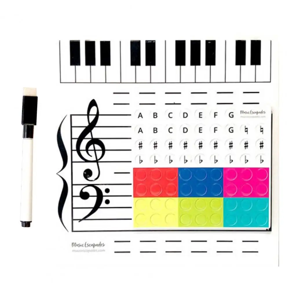 1 Set Music Staff Board Magnetic Paper Innovative Enjoyable Musical Instruction Whiteboard Toy   White Board  for Home