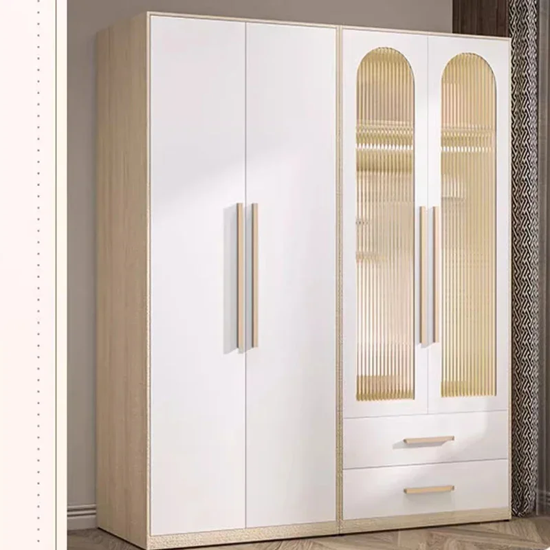 White Storage Wardrobes Wooden Display Simple Organizer Hanging Cabinets Bedroom Free Shipping Armario De Ropa Home Furniture