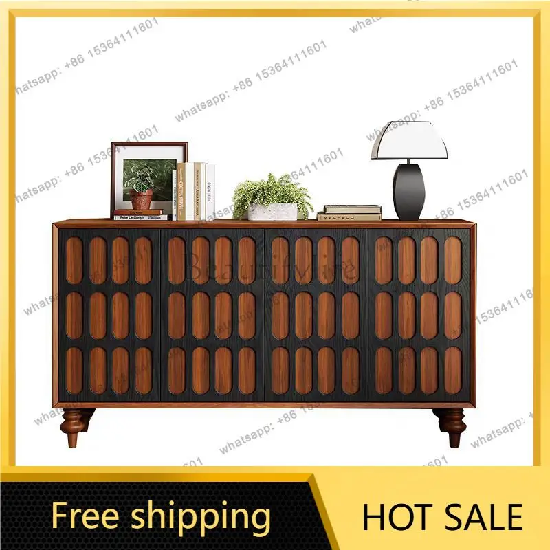 PJ medieval solid wood porch cabinet French retro storage cabinet entrance door