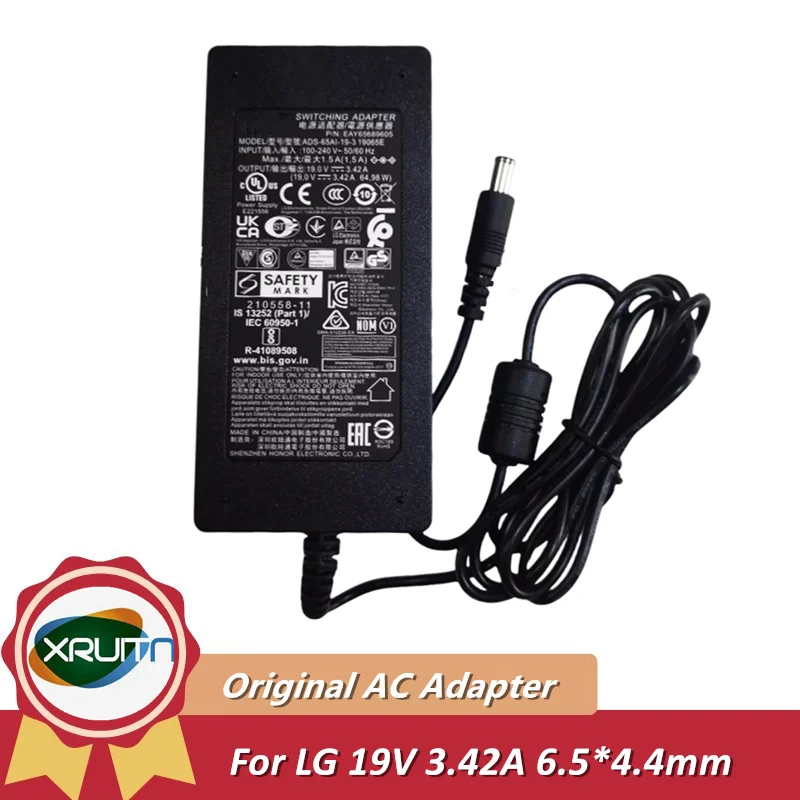 Original AC Switching Adapter ADS-65AI-19-3 65W Charger for LG LED TV Monitor Power Supply LCAP40 DA-65G19 PA-1650-68 OEM