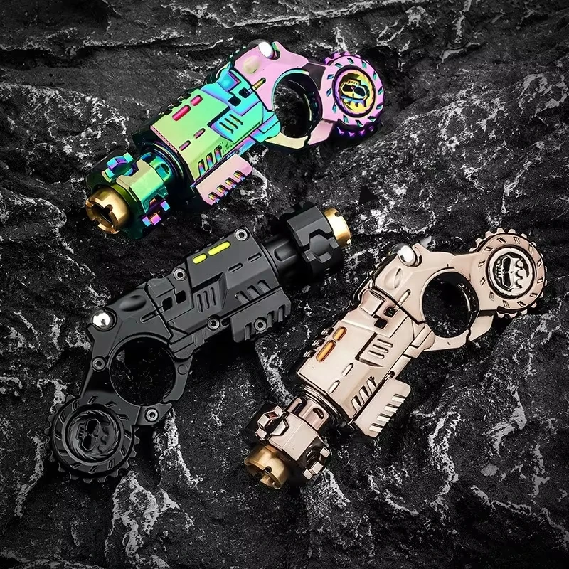 Mini Metal EDC Stress Relief Toy Pistol Guns Eject Fidget Roller Spinner Mechanical Slider Ratchet Wheel Paragraph Ring Adults