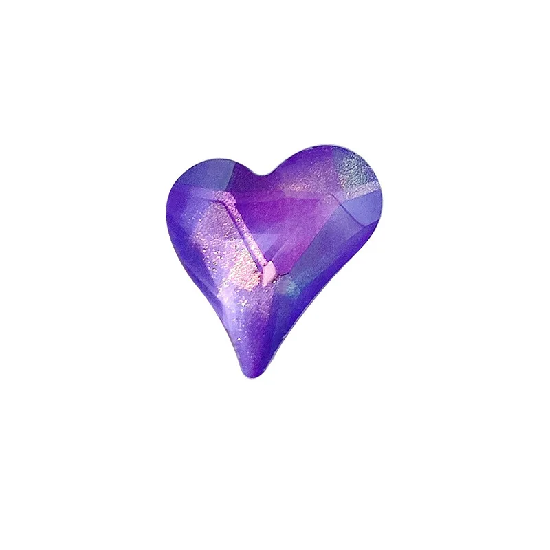 5pcs Nail rhinestones charms crystal diamond nail art purple fluorescent love drill nail ornament