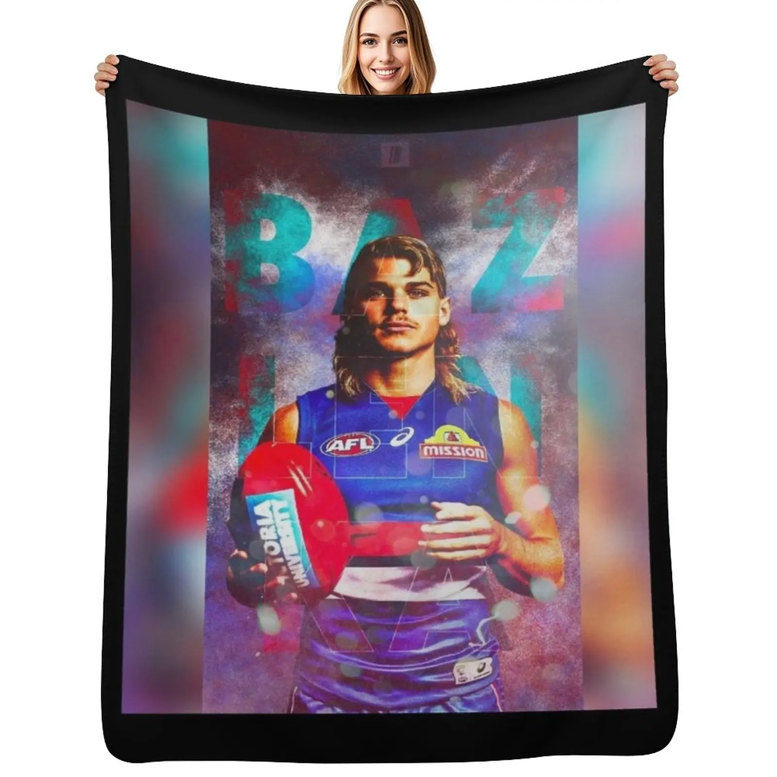 Bailey Smith Graphic Throw Blanket Compact Warm Blanket for Car Road Trip
