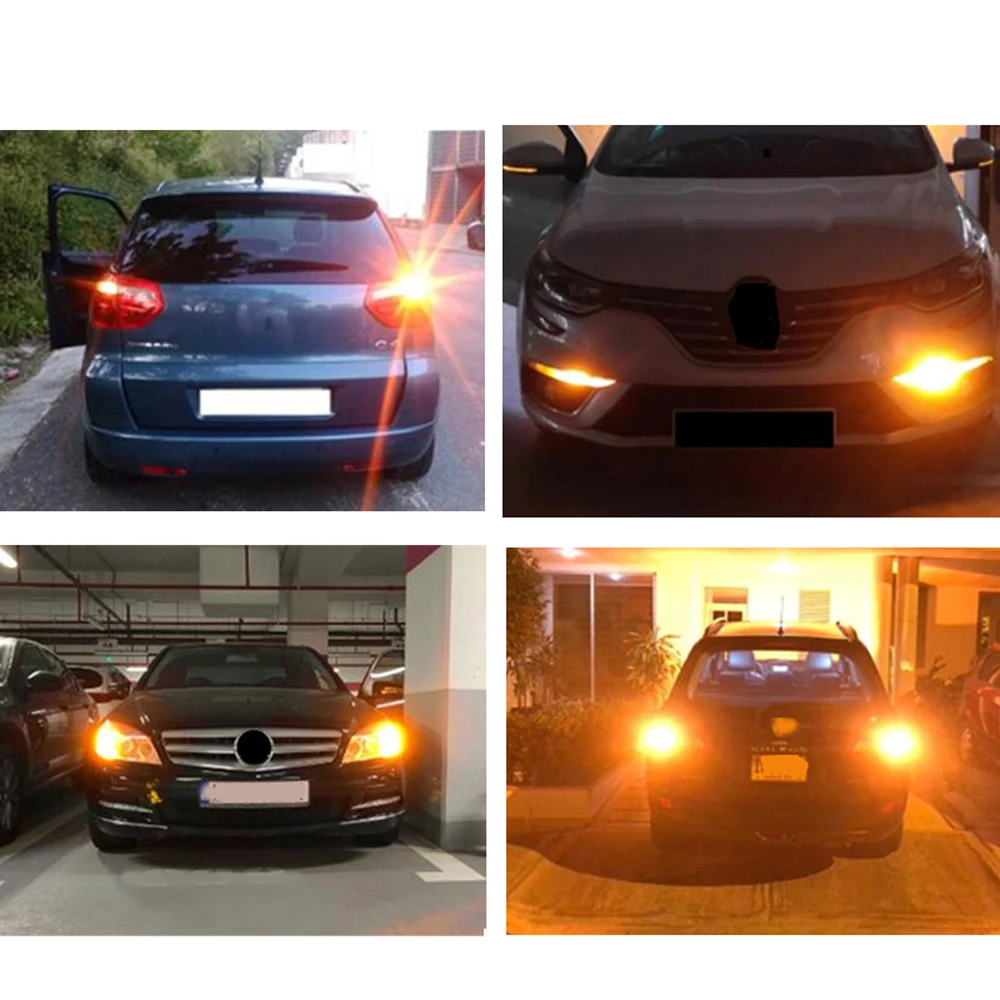 BAU15S 7507 Turn Signal Light PY21W 5009 Canbus No Error Led Bulb Amber Blinker 144SMD High Brightness Turn Signal Full Decoding