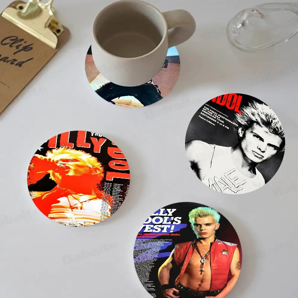 Rock Singer B-Billy I-Idol Natural Coaster Creative Cute Cartoon Absorbent Cushion Coffee Mug Bowl Cushion Insulation Cushion 2