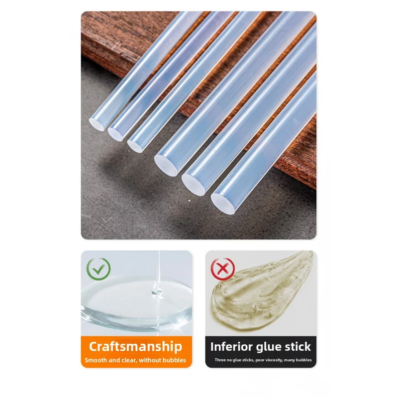 Bastoncini di colla a caldo trasparente ad alta viscosità - EVA, 7mm x 15mm in blocco