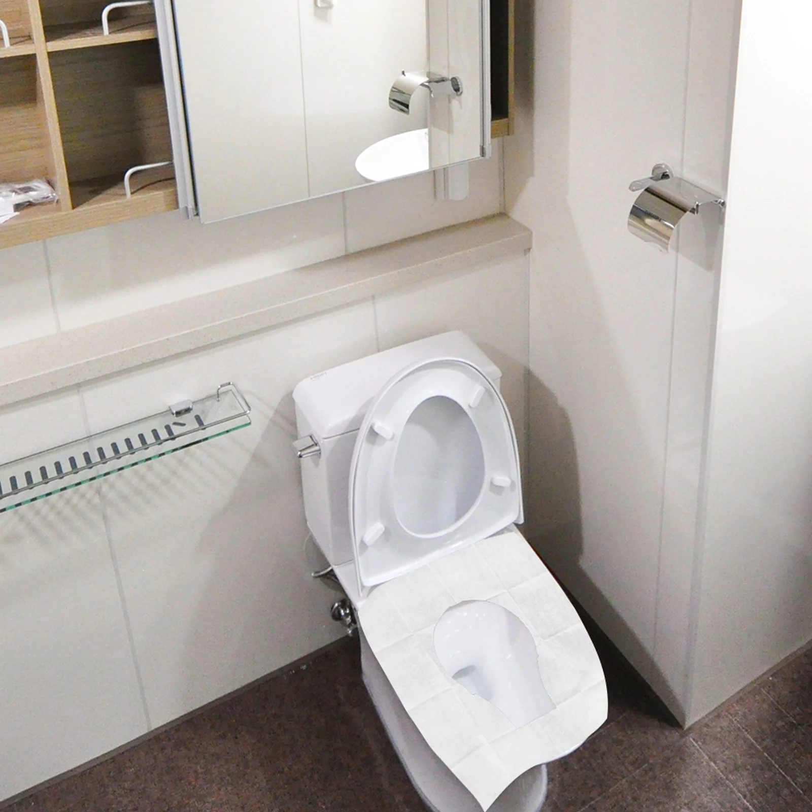 

100pcs Toilet Seat Covers Disposable Sturdy Portable Foldable Travel Hotel Office Use Comfortable Cover Pad Cushion for Public