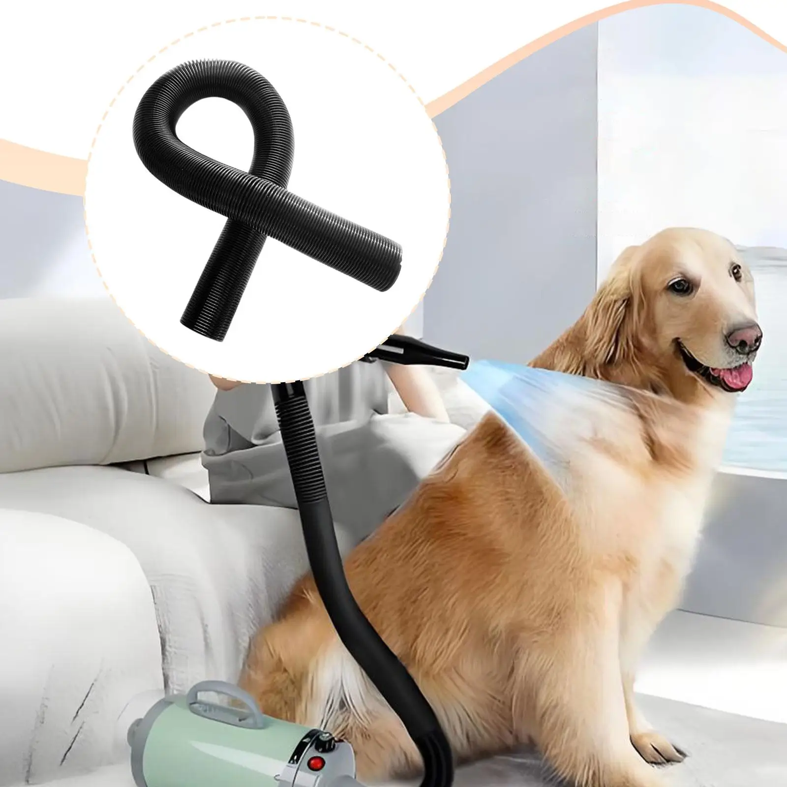 Dog Grooming Dryer Hose Flexible PVC Accessory High Temperature Resistant for Pet Drying Machine Use