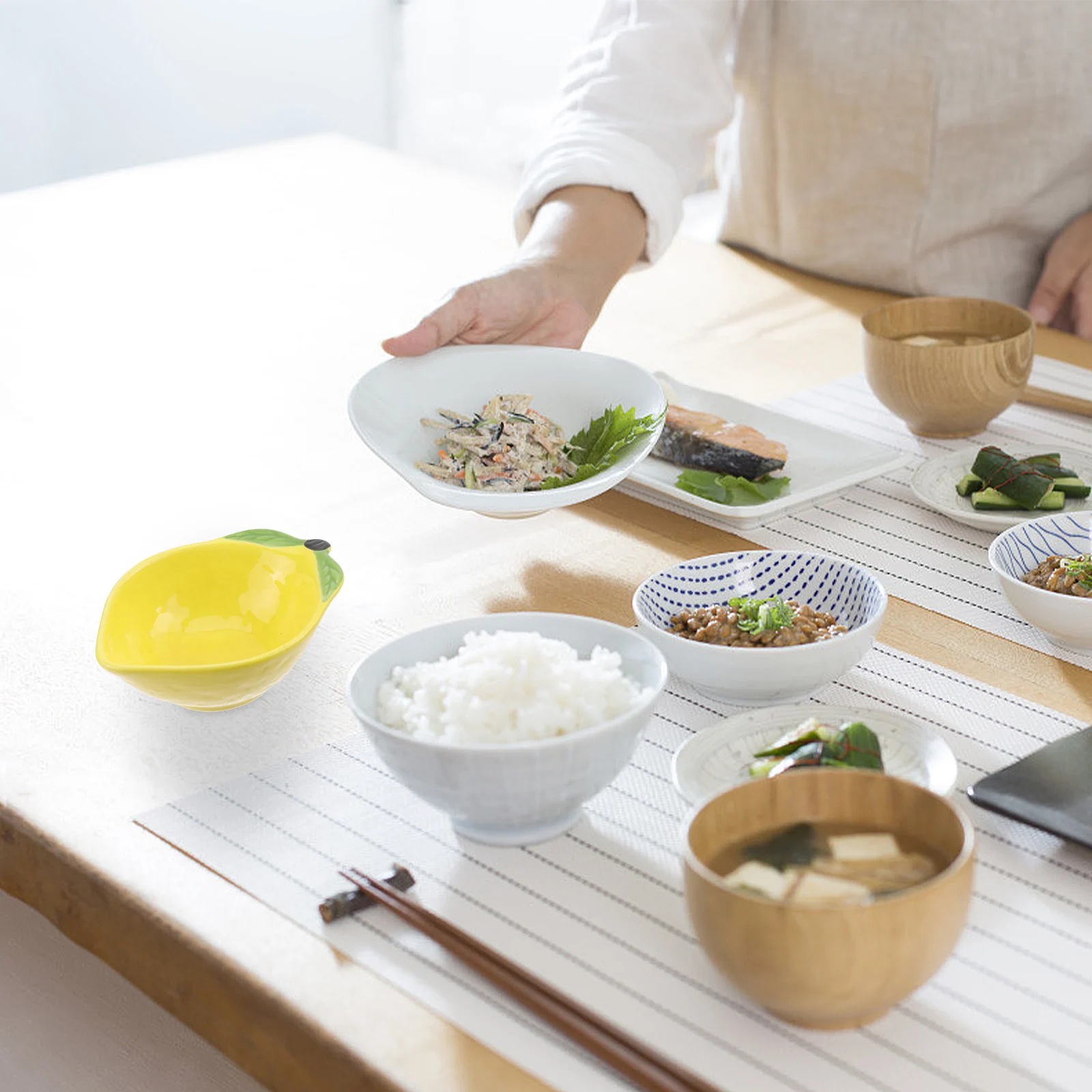 Fruit Condiment Plate Fruits Ceramic Bowls Lemon Shape Dishes Shaped Like for Kitchen Design Salad