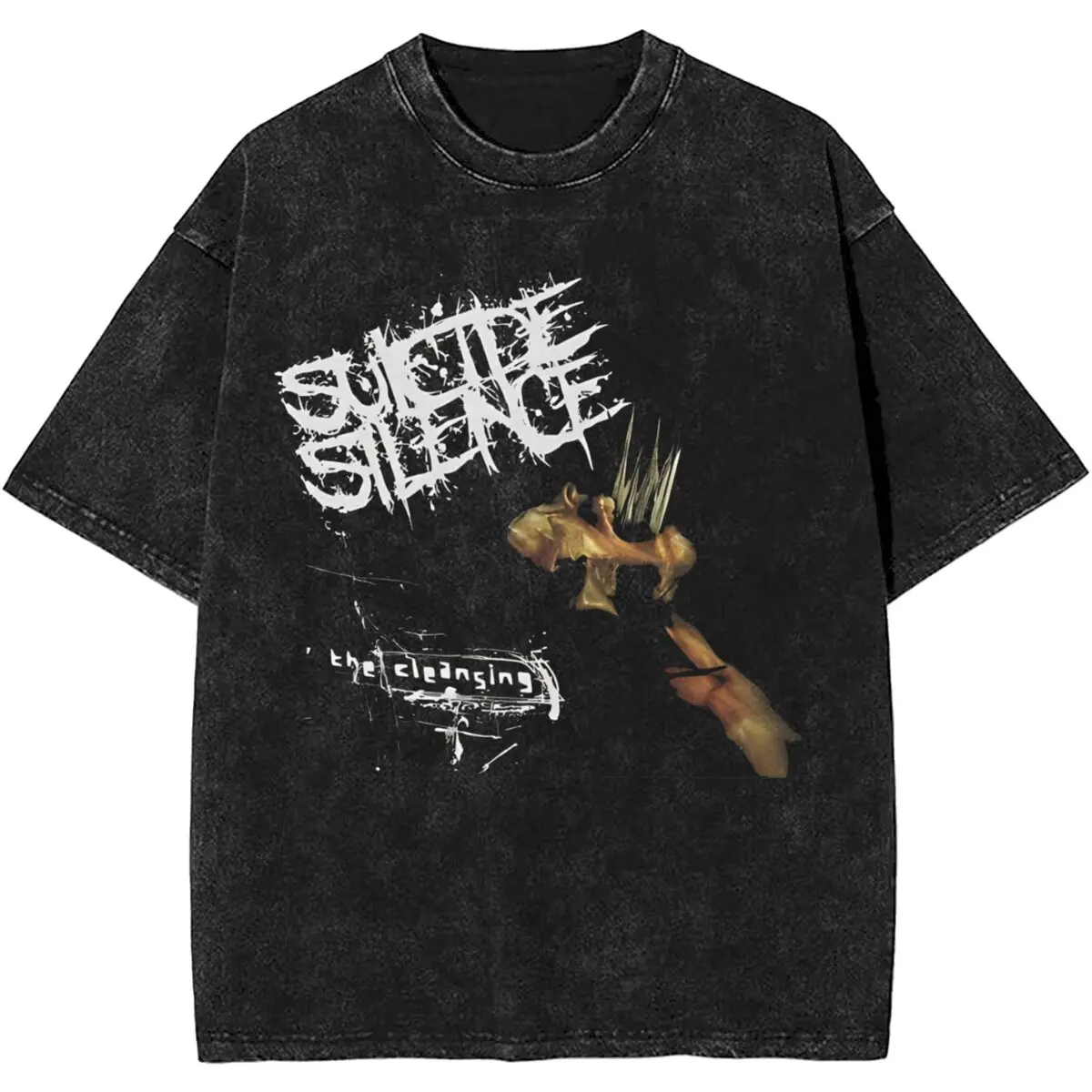 

Suicide Silence Black Metal Rock Outfit Washed T Shirt Men Women Streetwear Hip Hop T-Shirts Tee Shirt Short Sleeve