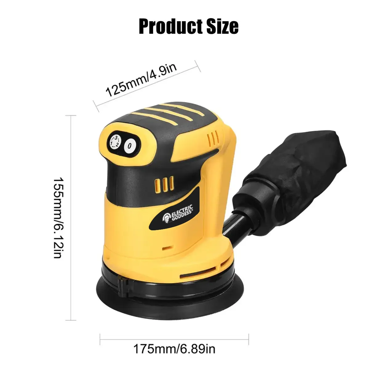 Cordless Sanding Machine Lithium Battery Sandpaper Machine Round Sanding Woodworking Polishing Machine Tool for Dewalt Batteriy