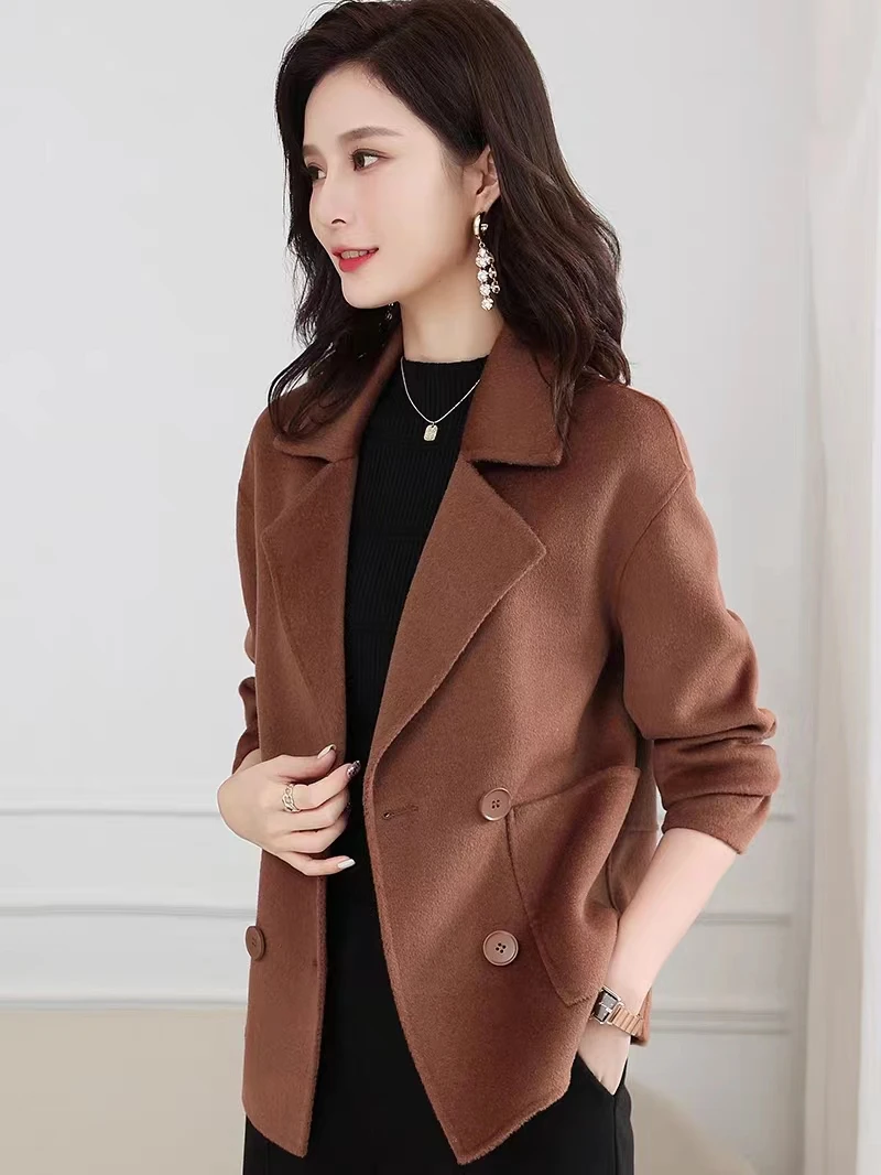 2024 Spring and Autumn New Women's Short Suit Jacket Plus Size Middle-aged Mother's Coat Fashion Double-breasted Lady Suit Top