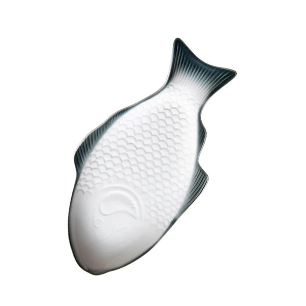 

Creative Fish Plate Porcelain Platter Shaped Snack Dishes Multipurpose Seasoning Ceramic Serving