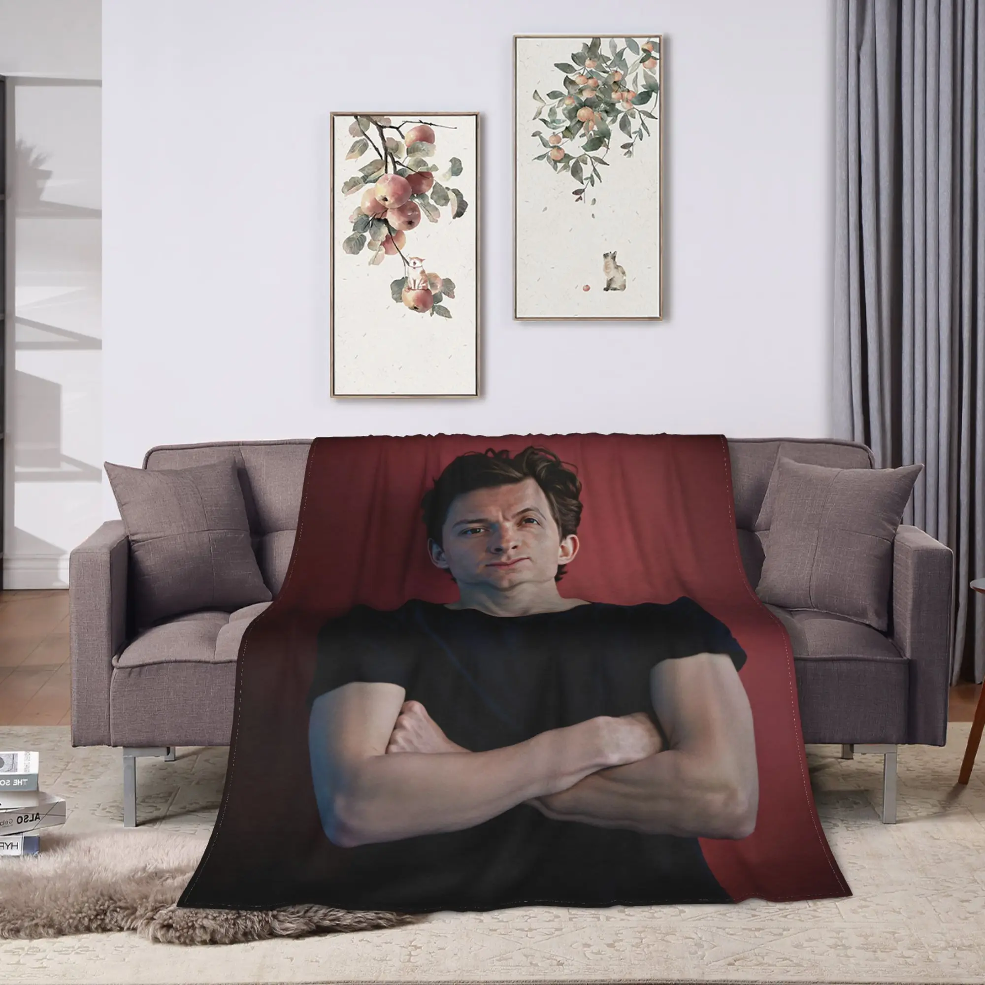 Tom holland is Cool Blanket  Soft Warm Graphic Plush Throw Blanket For Kids Adult Bedroom Flannel Bedspread Bed Cover