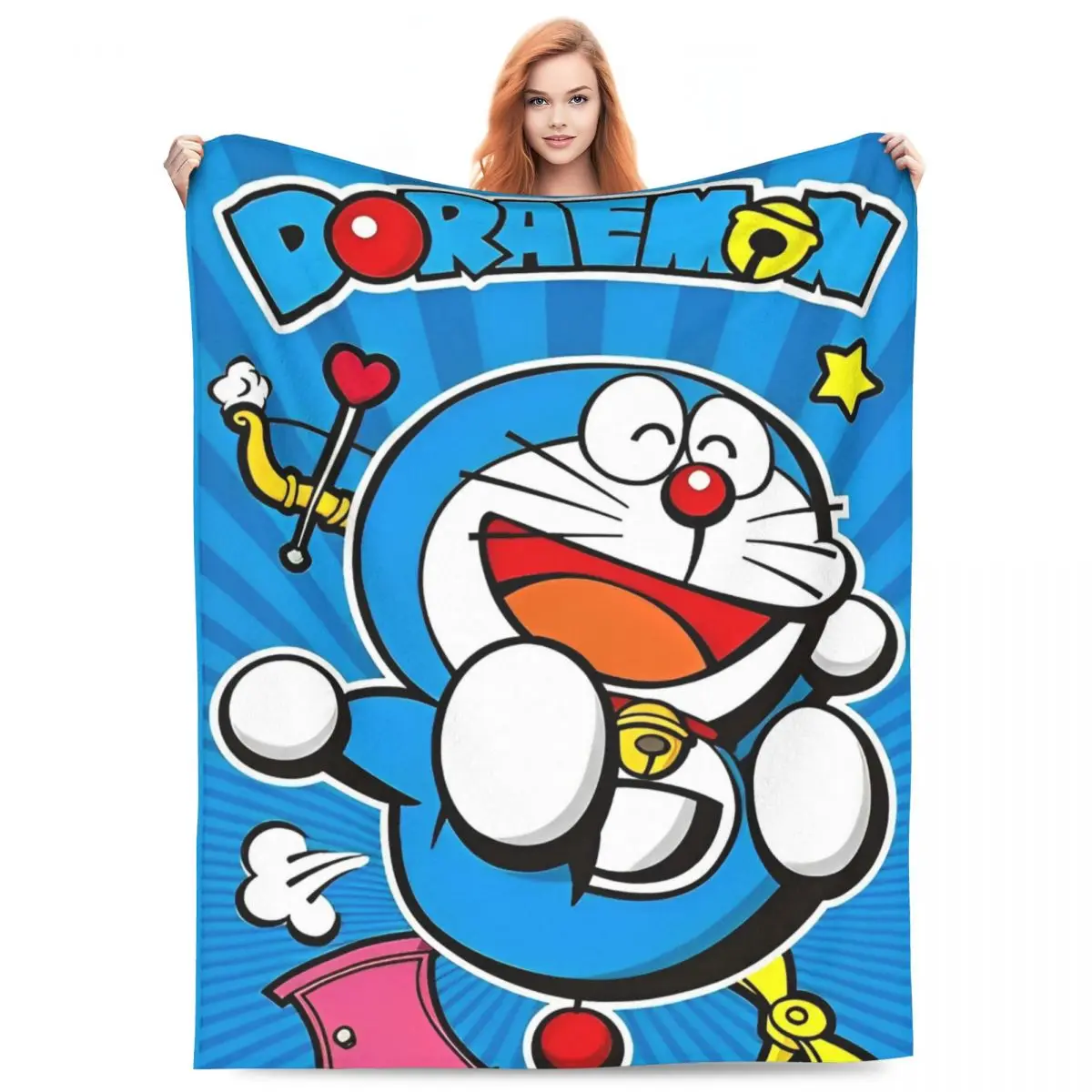 D-Doraemons Anime Wool Blankets Fashion Throw Blanket for Bed Sofa Couch Quilt