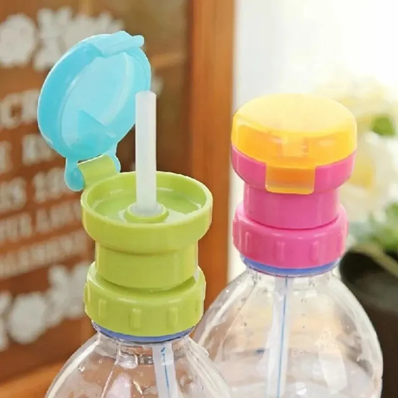 Baby Drinking Straws, Spill-Proof Bottle Caps, Beverage, Juice, Soda, Water Bottles, Safety Swivel Straw Caps