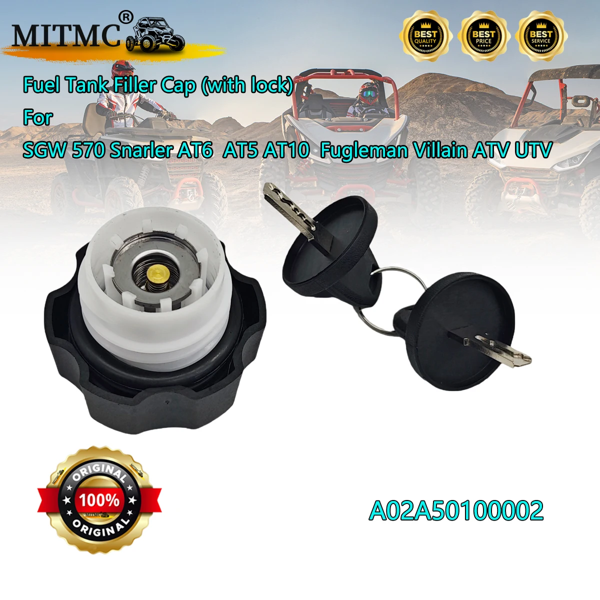 Original Fuel Tank Filler Cap (with lock) For SGW 570 Snarler AT6  AT5 AT10  Fugleman Villain ATV UTV A02A50100002