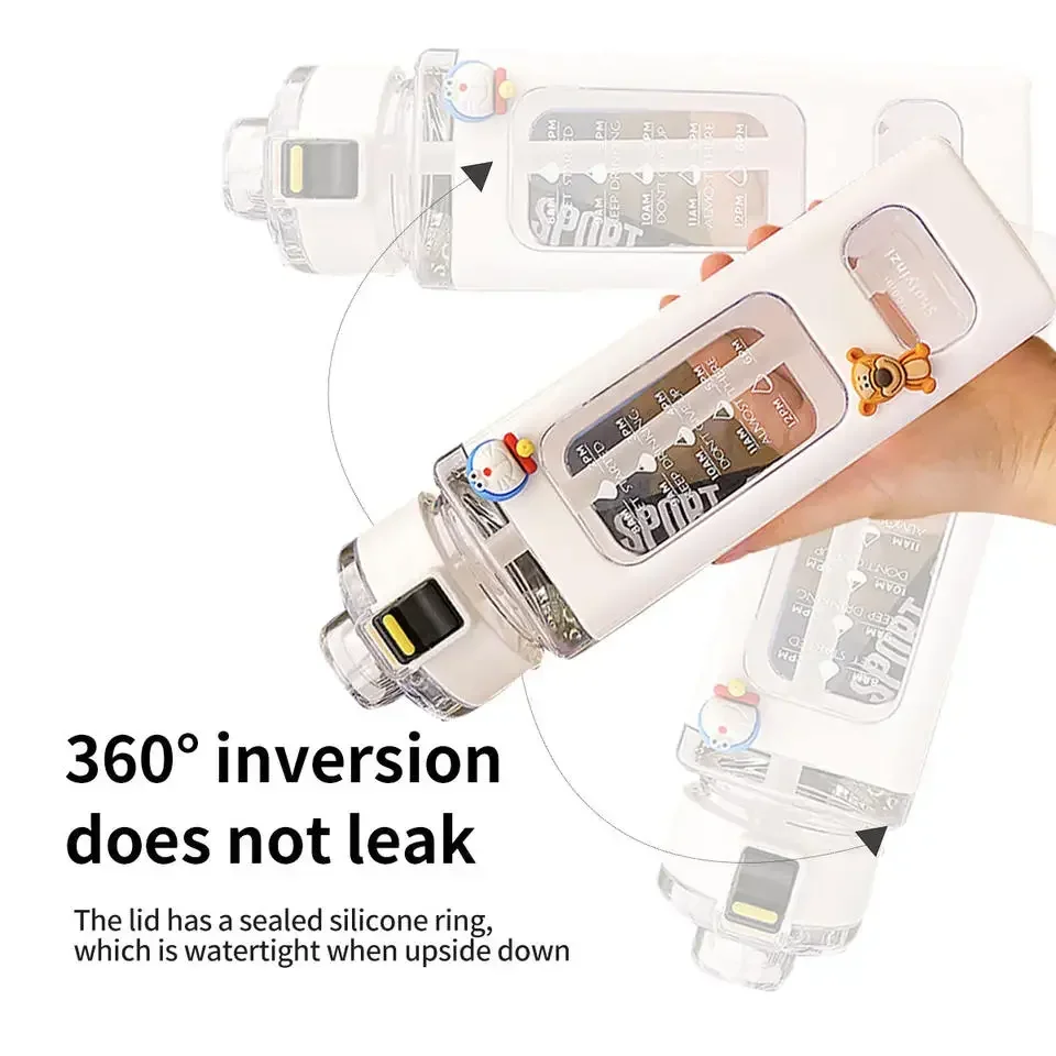 Botol Air Olahraga 700Ml Cangkir Sippy Portabel Cocok untuk Olahraga Luar Ruangan Bersepeda Cangkir Air Jerami Plastik Cangkir Jus Teh Perjalanan