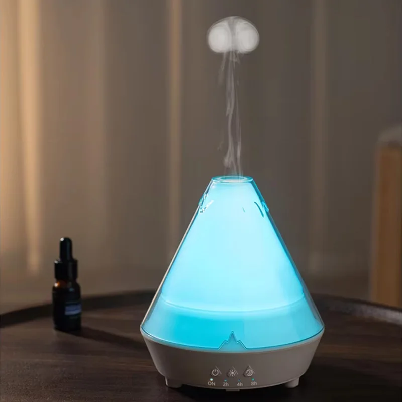 Bedroom Desktop Humidifier 7 Colors Gradient Light 3 Gear Timing Jellyfish Spray Ultrasonic Simulated Volcanod Aroma Diffuser