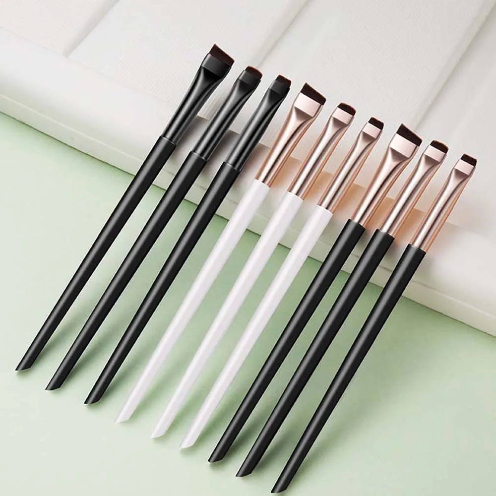 3Pcs/set Eyebrow Eyeliner Flat Fine Eyebrow Brush Precise Detail Brush Under the Eyes Makeup Eyeshadow Applicator Beauty Tool