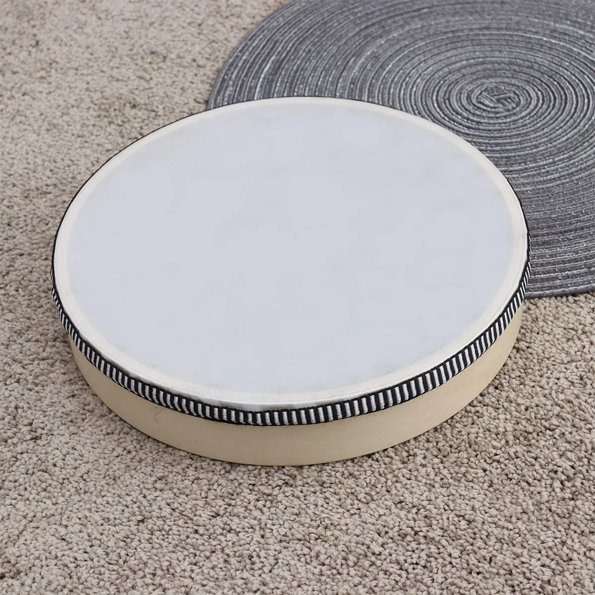 طبلة يدوية خشبية كبيرة الحجم للأطفال أداة الدف للتعليم المبكر تشغيل الموسيقى تطوير براعة السمع أورف قرع #1