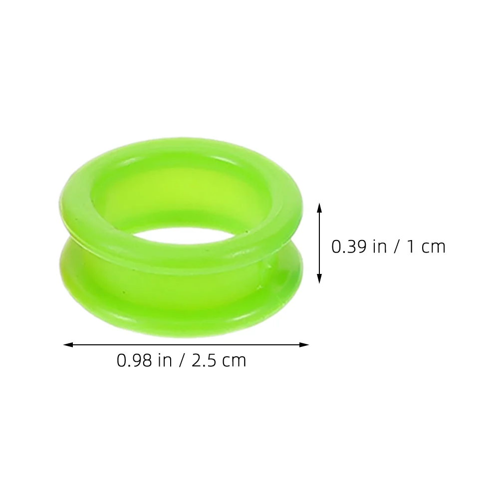 18 قطعة حلقات الاصبع سيليكون لينة الإبهام إدراج مقص القبضات لقص الشعر مقصات الحلاق الحيوانات الأليفة الاستمالة إصبع حامي #6