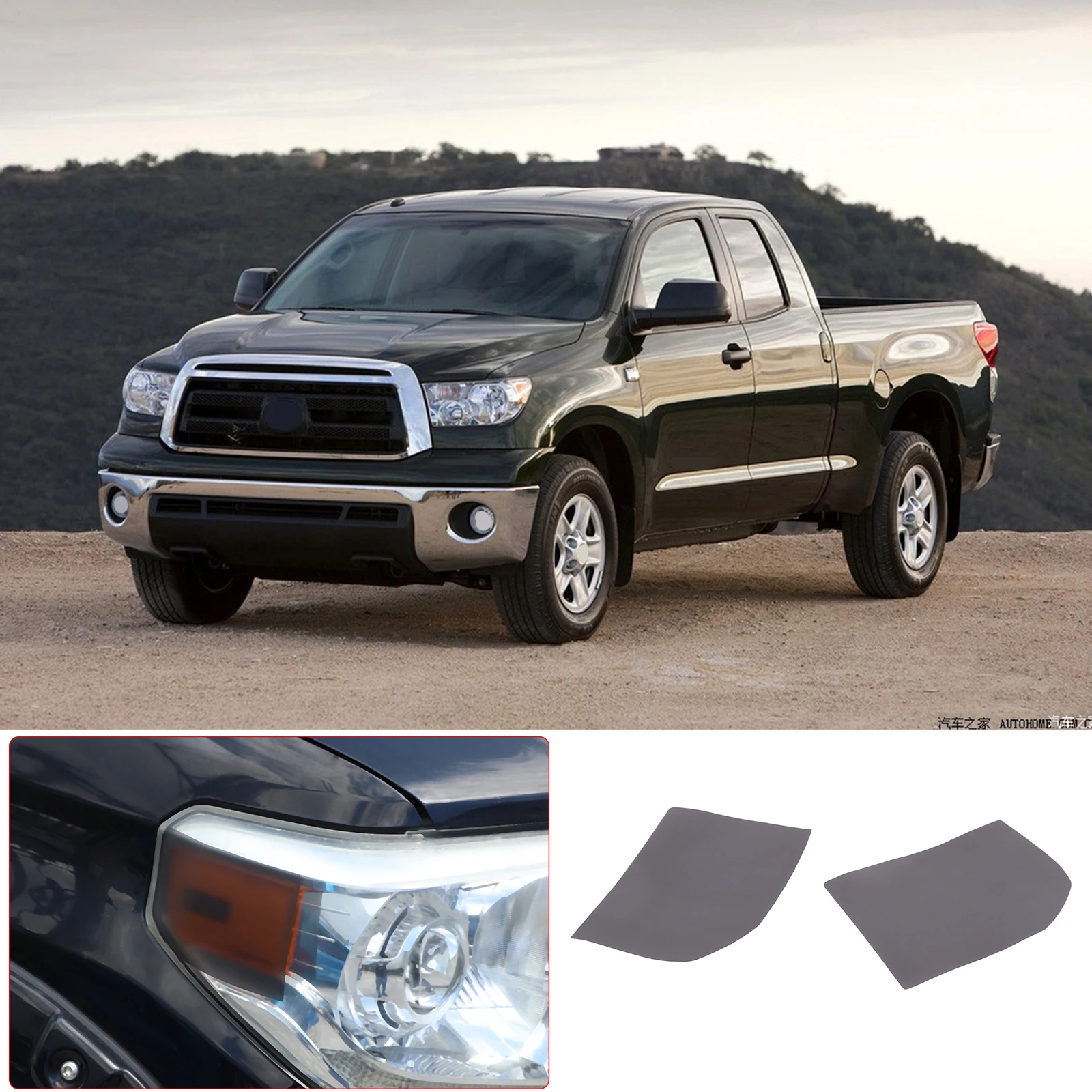 

For Toyota Tundra 2014-2021 Car Headlight Lamp Film Lights Film Sticker Trim PVC Exterior Accessories 2 Pcs