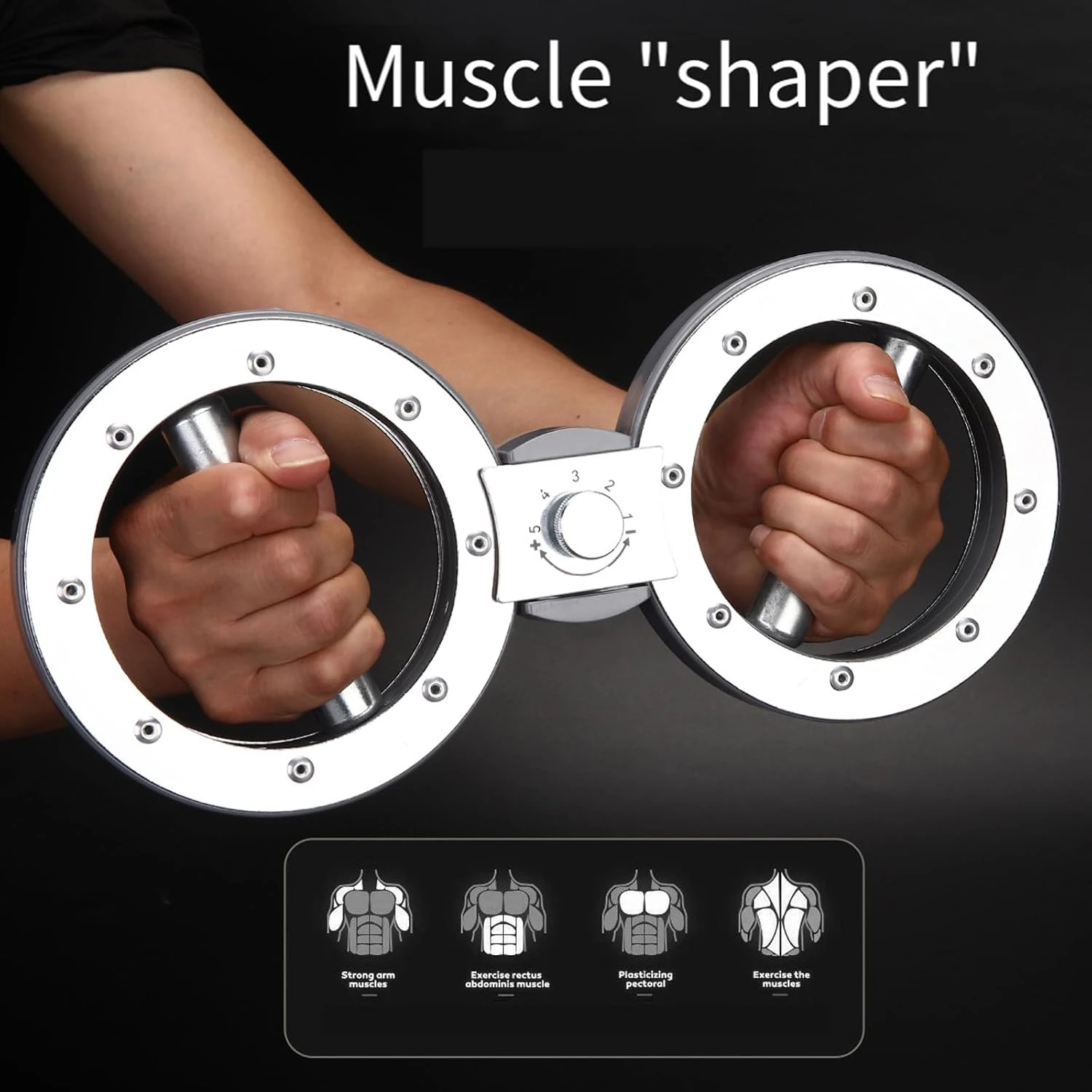 Image of 5-stufig verstellbarer Griffkraft-Trainer – 360 ° Drehbare Rotations-Trainingsmaschine für Unterarm, Handgelenk und Muskeln, ideal für Krafttraining und Muskelaufbau zu Hause, kompakt & vielseitig