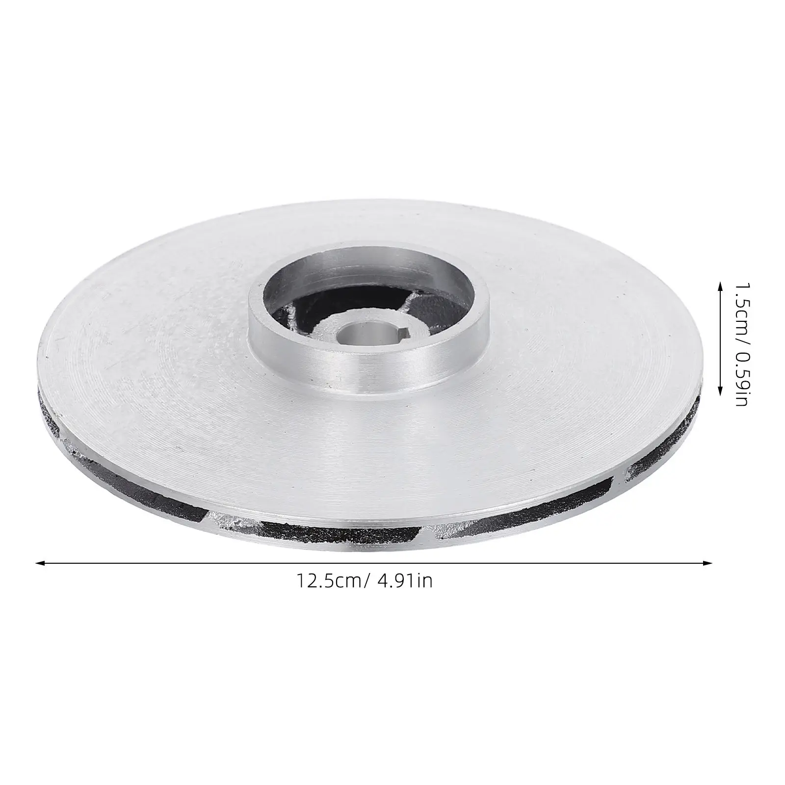 Pool Pump Impeller Aluminum Replacement Parts 125Mm Outer 45Mm Inlet Outlet 12Mm Center Hole Spa Submersible Pump Accessory