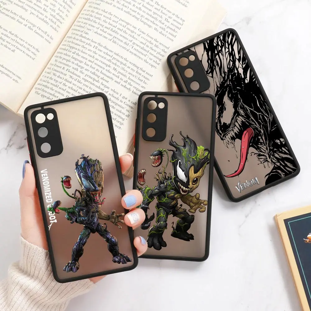 Venomized Groot A52 Case For Samsung A53 5G Case A71 A51 A33 A22 A32 A42 A13 Galaxy A72 A73 Back Matte Cover Venom Marvel Comics