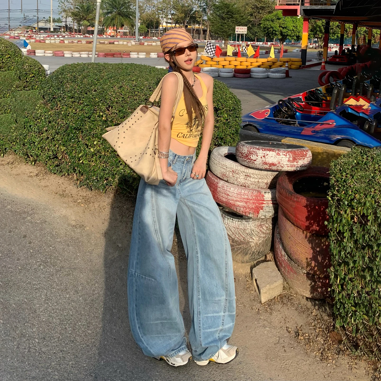 

Womens Jeans Y2k Jeans Baggy Jeans Loose Trousers Spring Summer Retro American Style Slim Fit Flare Pants New