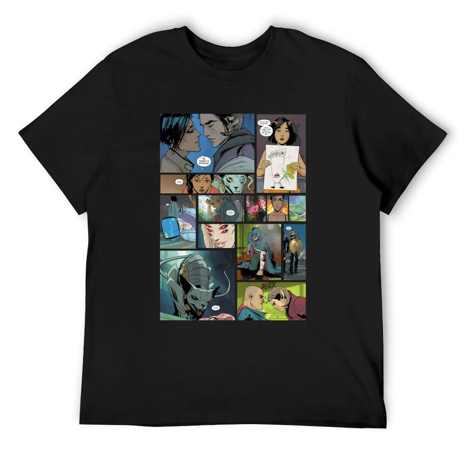 Camiseta con diseño de Panel de cómics de imagen de Saga, camisetas de anime personalizadas para hombres