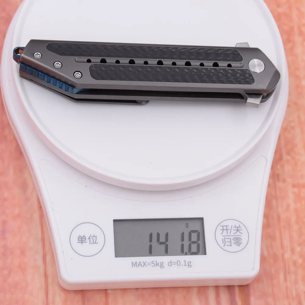 

JUFULE Todberg Steelcraft Kwaiken Titanium Carbon Fiber Mark S35vn Logo Ball Bearing EDC Tool Kitchen Hike Utility Camping Knife