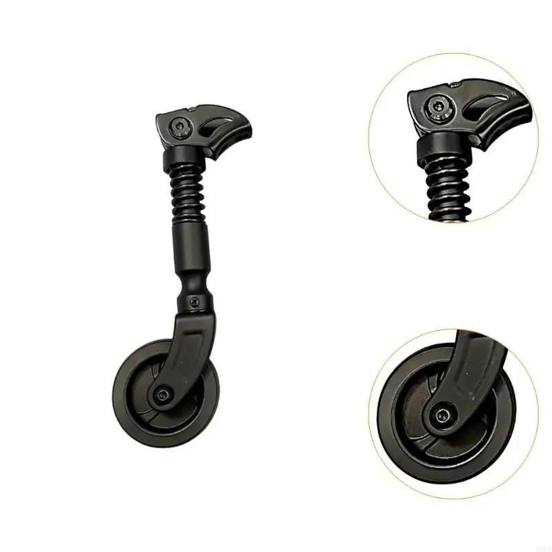 Bike Support Wheel Accessory for Parking and Daily Use, Pivoting ABS Balance Aid with Carry Storage and Side Stop Control, 69HD