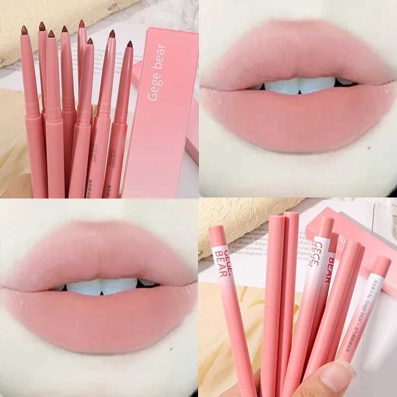 Matte Naakt Roze Lippenstift Lip Liner Pen Waterdicht Glad Fluwelen Lipliner Potlood Blijvende non-stick Cup Lippen Tint Make-up Cosmetica