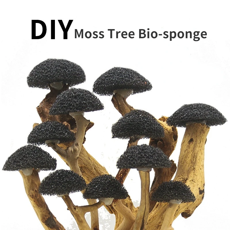 DIY akwarium Moss drzewo gąbka pasek ze stali nierdzewnej-dołącz podkładka z siatki akwarium dekoracje Driftwood akwarium z roślinami akcesoria