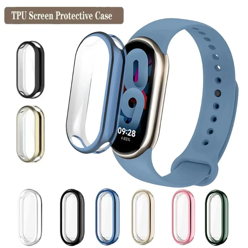 Чехол для Xiaomi Mi Band 10 9 8 NFC Soft TPU Smartwatch Защитная рамка для экрана Xiaomi Mi Band 10 9 8 Чехол Аксессуары