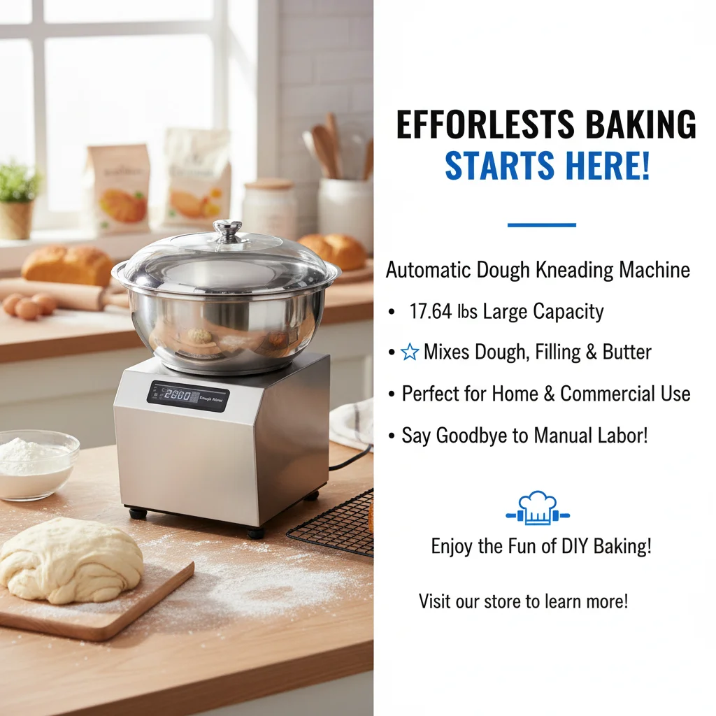 

1500W Automatic Dough Maker Stainless Steel Dough Kneading Machine 17.6lbs 0-30min Timer Dough Mixer Mixing Salad Whipping Cream