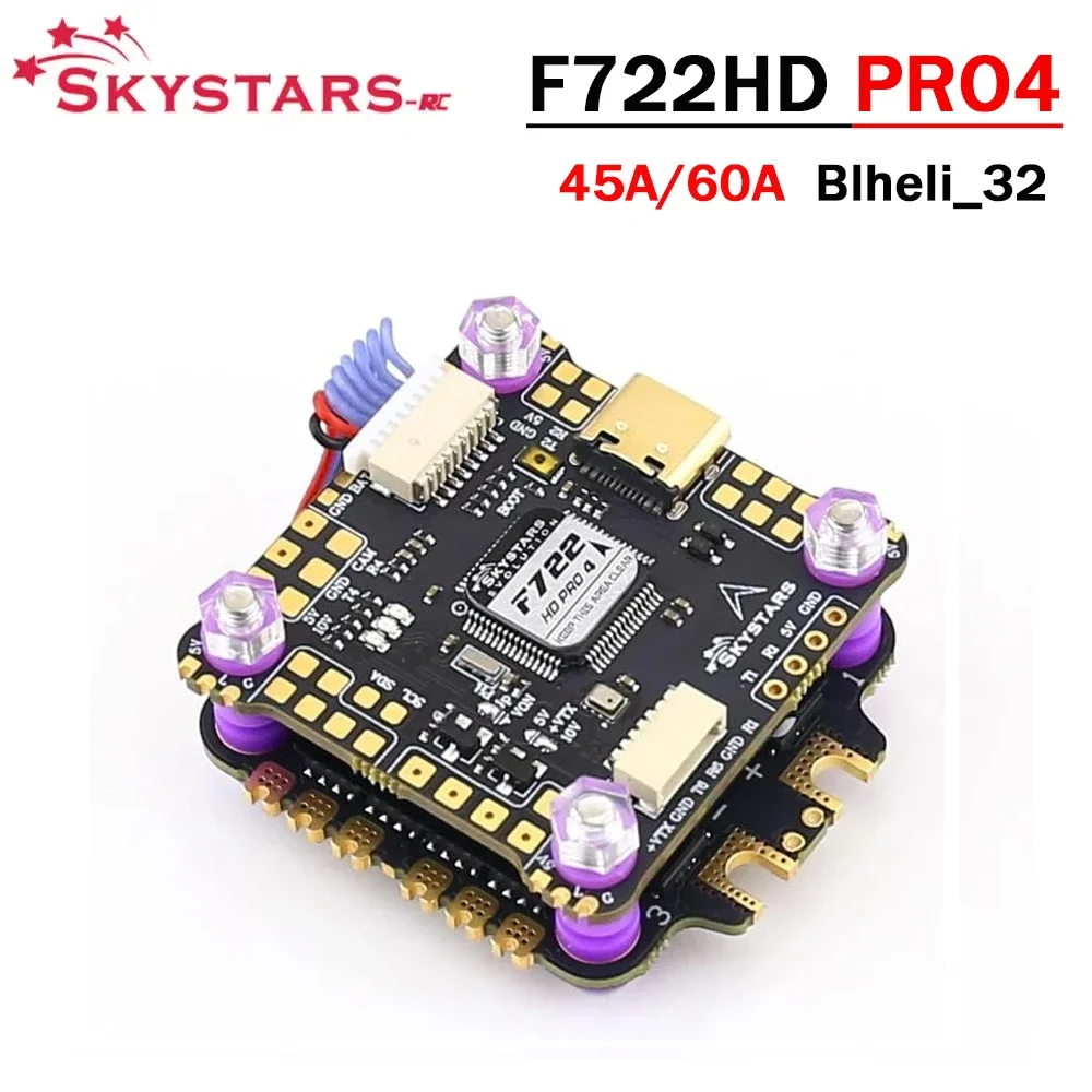 Skystars F7 F722HD PRO4 kontroler lotu OSD 45A/60A 128K Blheli_32 3-6S ESC Stack 30.5mm FPV Racing Drone Quadcopt