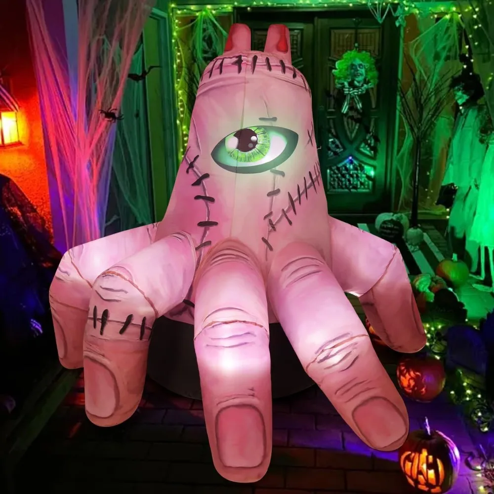 

Halloween Inflatables Hand Outdoor Decorations Blow Up Yard Scary Giant with Built-in LEDs for Indoor Party Garden Lawn Decor