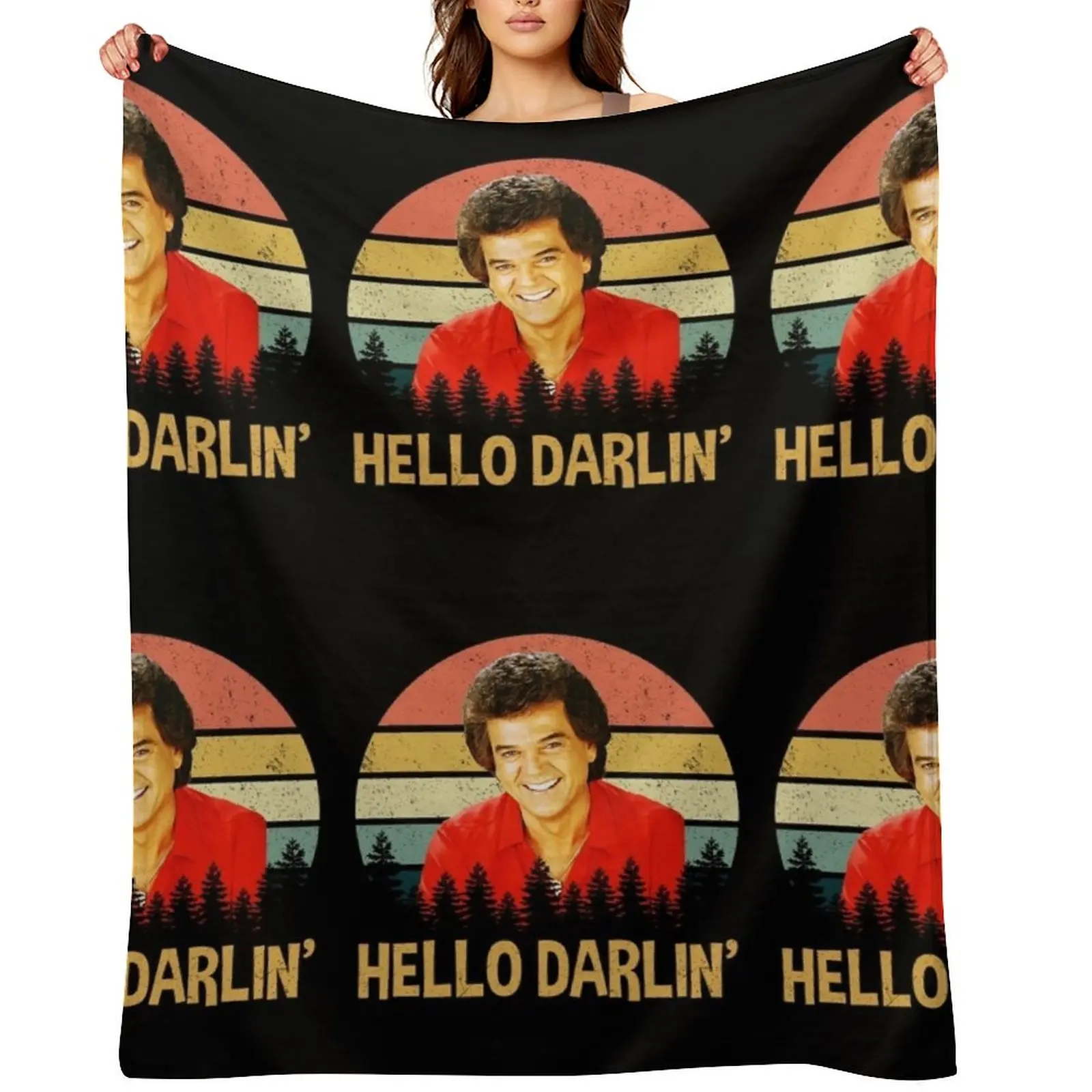 

Conway Hello Darlin' Vintage Gift Throw Blanket Stuffeds Thin Shaggy blankets ands Blankets