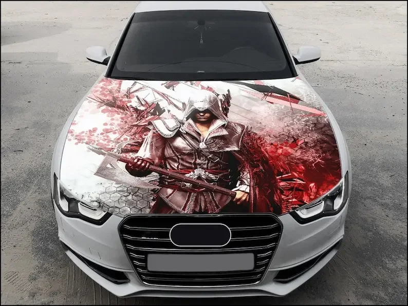 

Assasin Car Hood Wrap Full Color Vinyl Decal Ancient Warrior Sticker