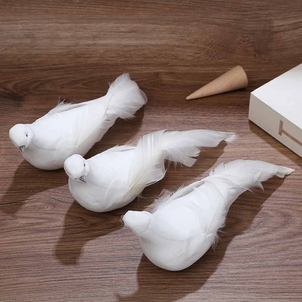 

6Pcs Artificial Realistic Doves Clip on Ornaments for Wedding Home Decor Christmas Tree Bird Decorations Fake Christmas