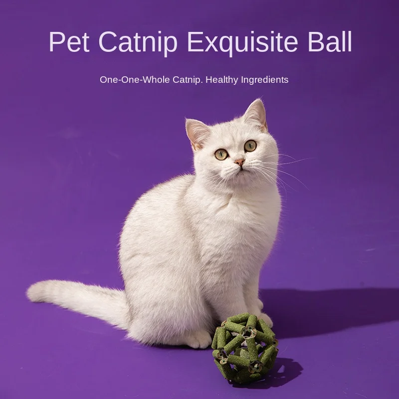 

New Toy Catnip Teaser Ball Self-Entertainment Boredom Relief Wormwood Ball Teething Ball Pet Snack